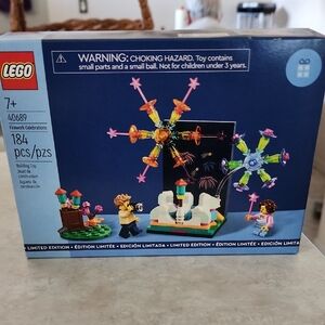 LEGO Firework Celebration Set with Blue, Pink, and Green